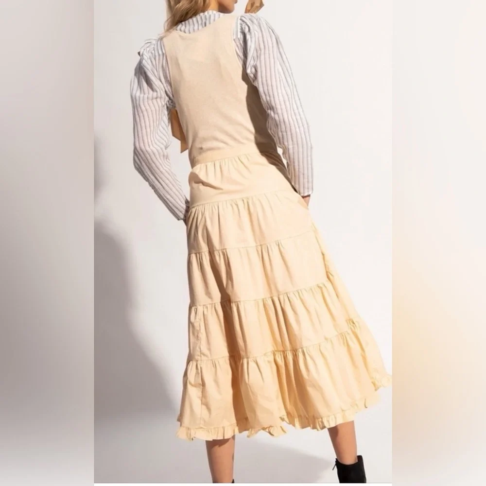 Ulla Johnson Tiered Elegant Cream Ivory Tiered Skirt - Picture 3 of 14